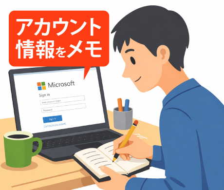 アカウント情報をメモ